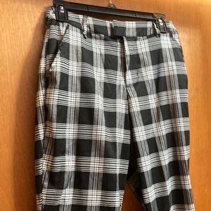 Stylish Black and White Plaid Women's Pants